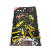 NAM24 Nail Glitter Sticker - Black-Gold Rainbow